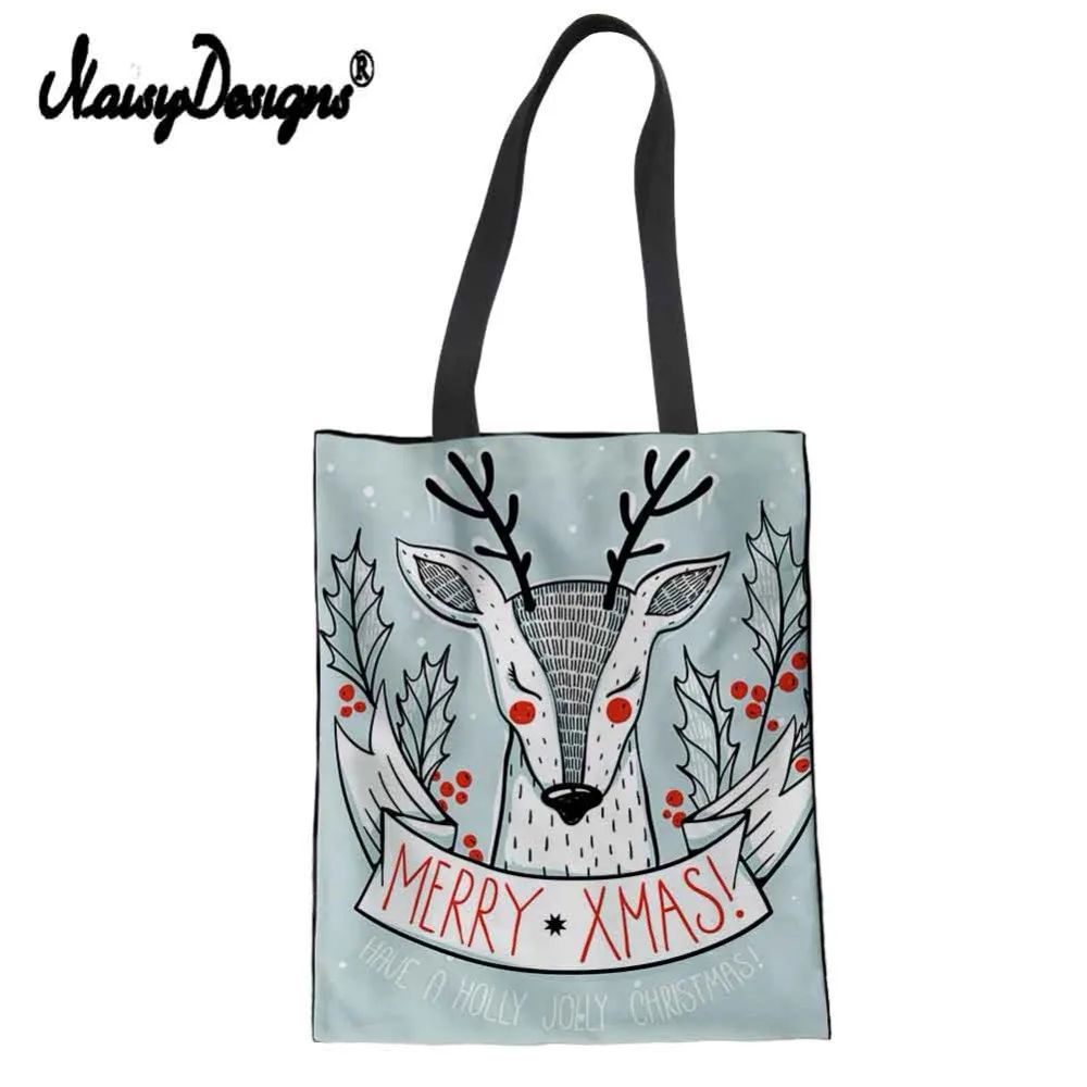 Складная сумка для покупок Merry Christmas Moose с принтом многоразовые хозяйственные