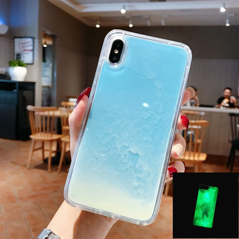 Светящийся жидкий Мягкий силиконовый чехол для iPhone 11 12 mini Pro X Xs Max XR 7 8 Plus 6 6s SE чехлы