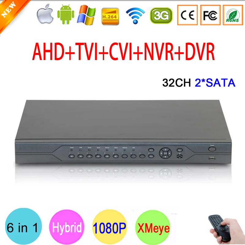 1080 P, 960 P, 720 P, 960 H видеонаблюдения Камера HI3531A 32CH 32 канала 6 в 1 коаксиальный Гибридный NVR CVI TVI AHD DVR видеонаблюдения регистраторы