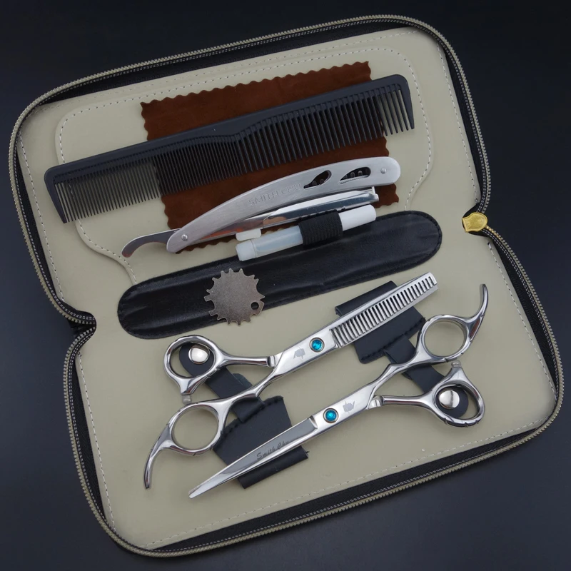 Набор профессиональных парикмахерских ножниц 62HRC прямые и филировочные ножницы 6