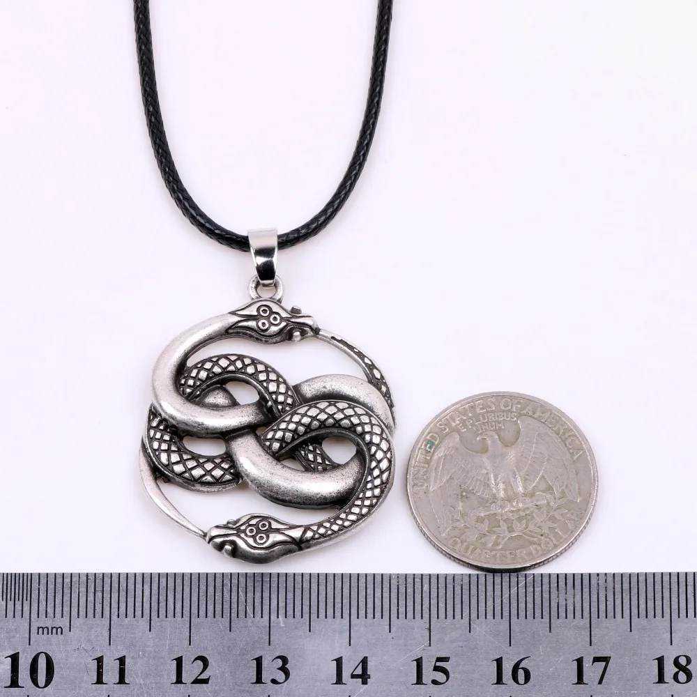 Узловое ожерелье Ouroboros норвежский викинг змеиные руны Северный талисман языческая Викка духовные ювелирные изделия для мужчин серебро для женщин чокер