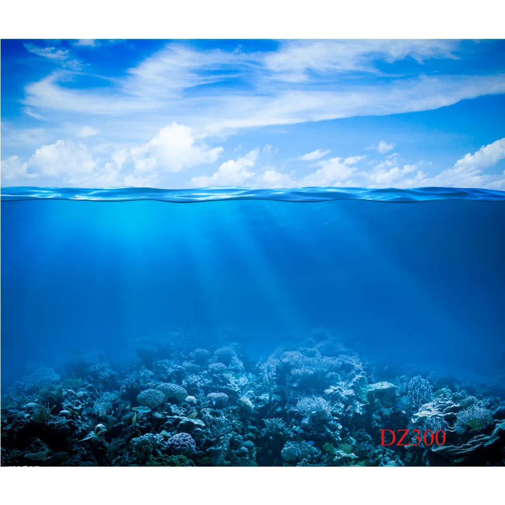 LB Polyester &amp Vinyl Undersea Scenery Coral Group Tropical Sea Backdrops Background For Photography Studio Backdrop Photo Props |