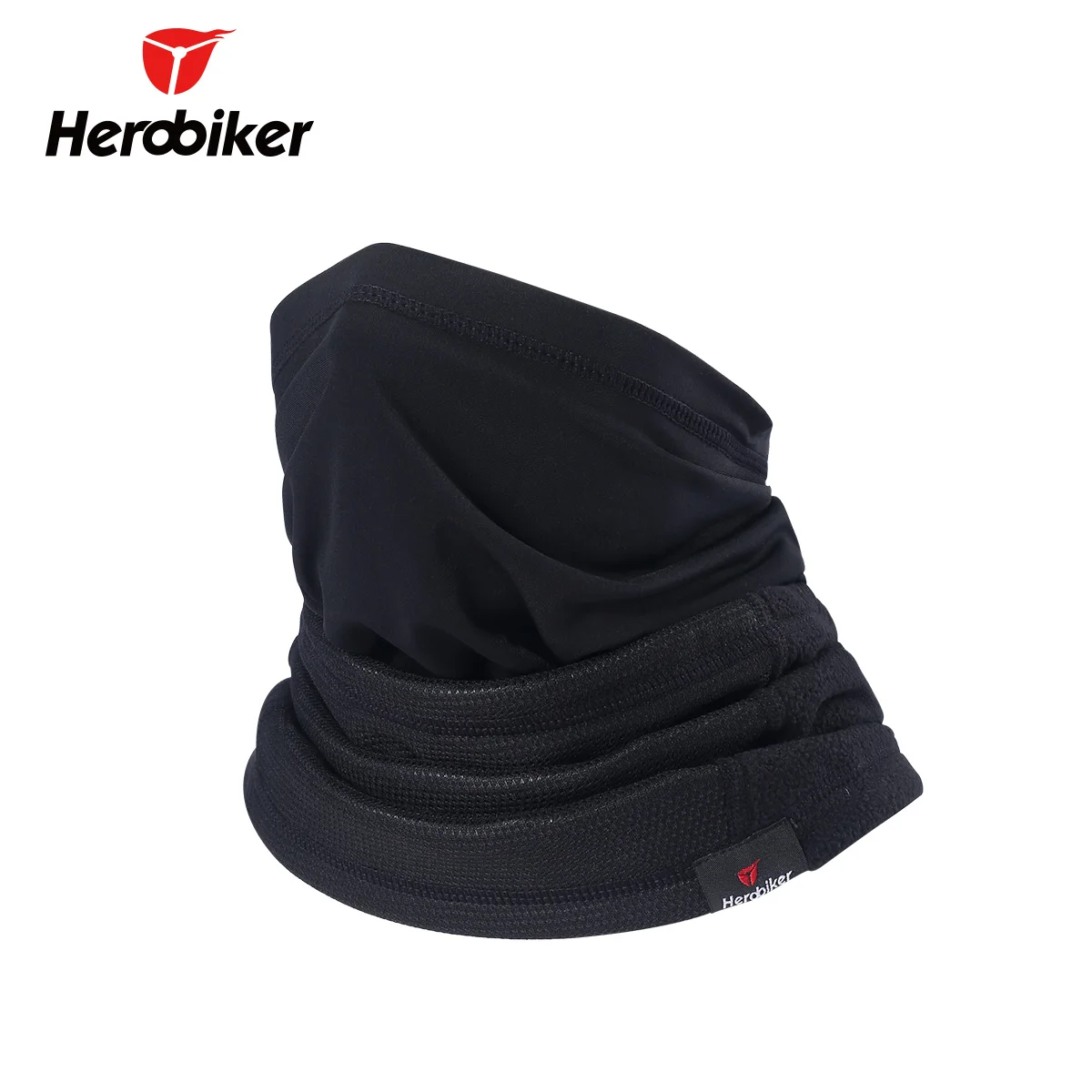 HEROBIKER черная мотоциклетная маска для лица осенне зимняя термальная Флисовая