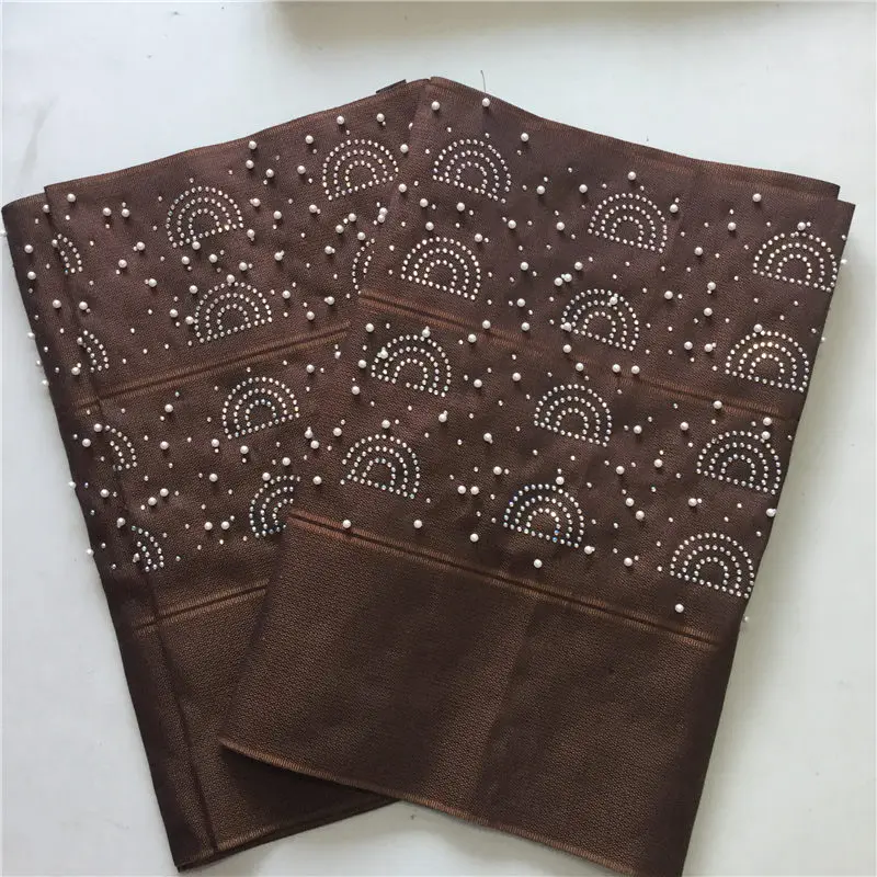 Бесплатная доставка Африканский Aso Oke расшитый бисером и камнями однотонный