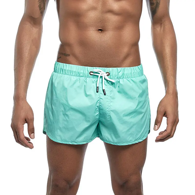 Mens Split Side Beach Board Shorts  with Back Pocket Swimwear Men Swim Trunks Gym Quick Dry Workout Training Running Shorts