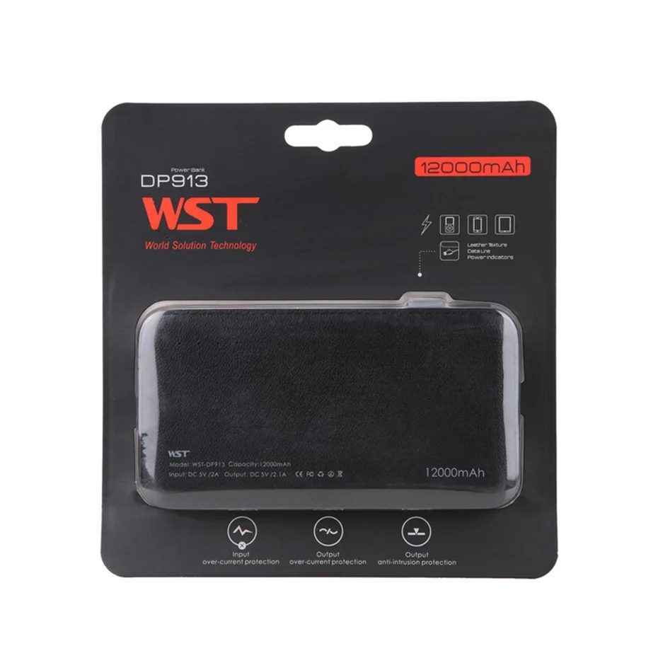 WST 12000mAh портативный внешний аккумулятор для мобильного телефона, внешний аккумулятор для iPhone, samsung, зарядное устройство