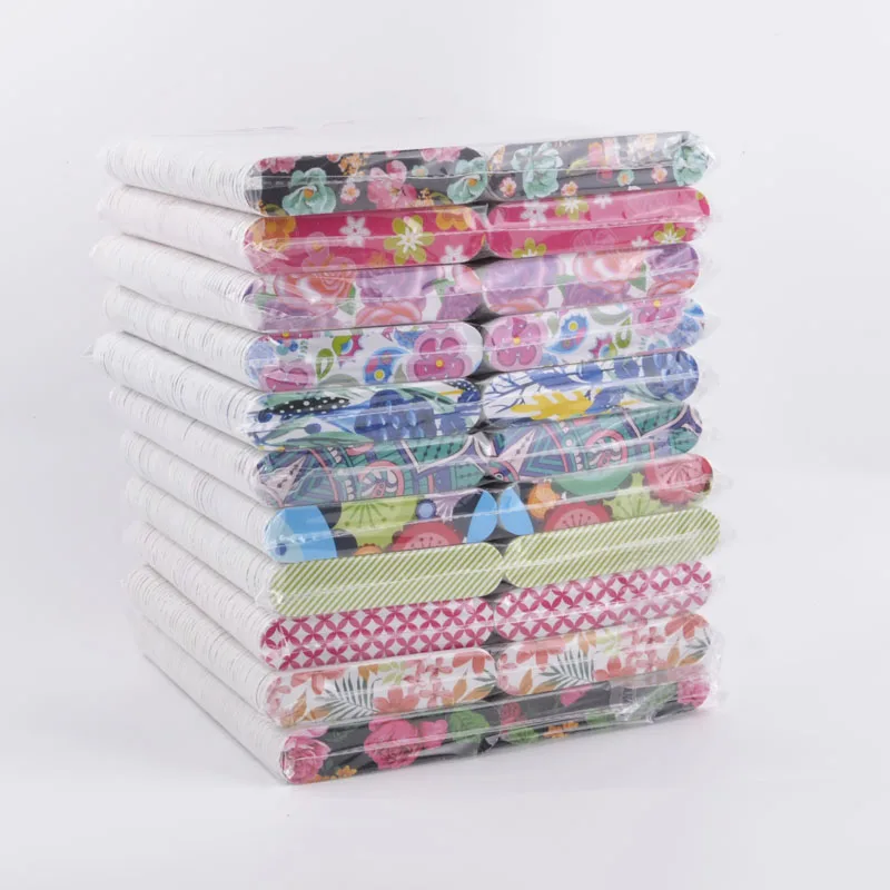 

20Pcs/lot Flower limas para manicura Nail File 240 Sanding for Finger Nail Care Tools Pedicure and Manicure DIY Mix Designs