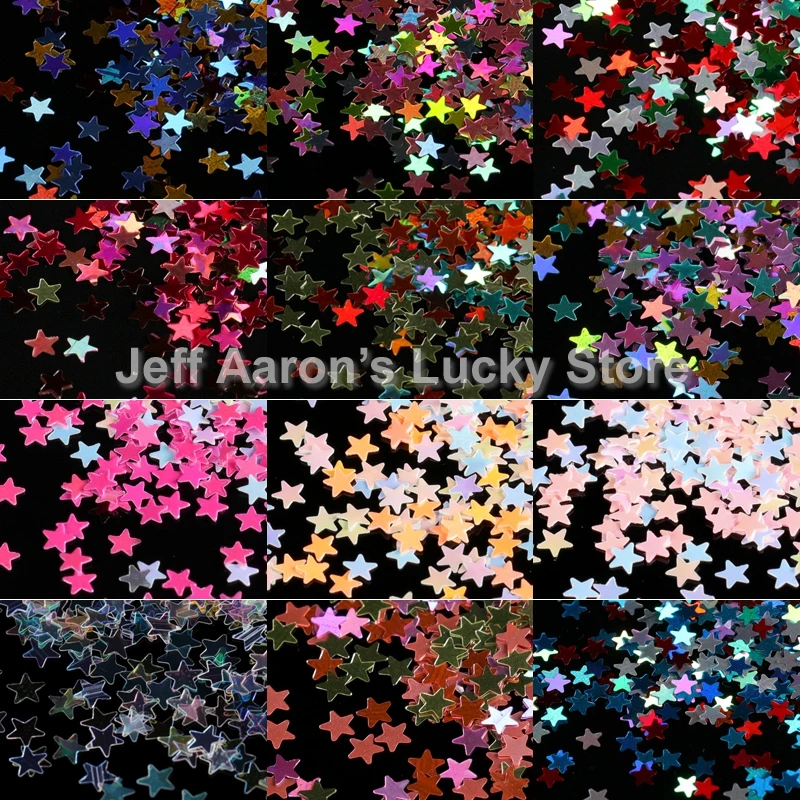 1 коробка Смешанные Лазерные звезды сердце блестки для ногтей наклейки ногтевого
