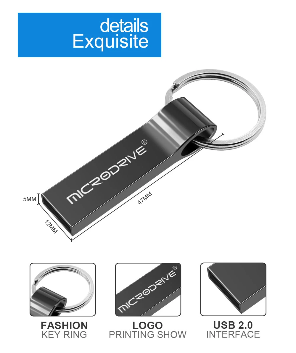 Мини-металлический USB флеш-накопитель из нержавеющей стали, ключ 64 ГБ 32 ГБ 16 ГБ 8 ГБ 4 ГБ, мини usb ручка, настоящая карта памяти, USB может сделать печать логотипа
