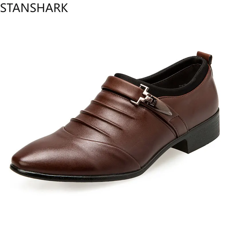 

Spring Autumn Men Formal Wedding Shoes Luxury Men Business Dress Shoes Men Loafers Pointy Shoes Leather Shoes Big Size 38-48