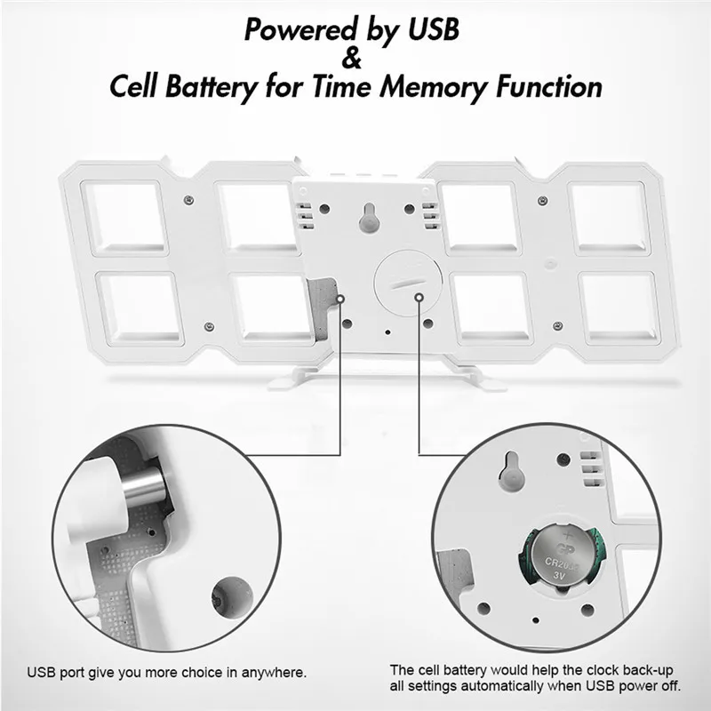Digoo DC-K4 современные настенные часы большой 3D светодиодный цифровой настольные