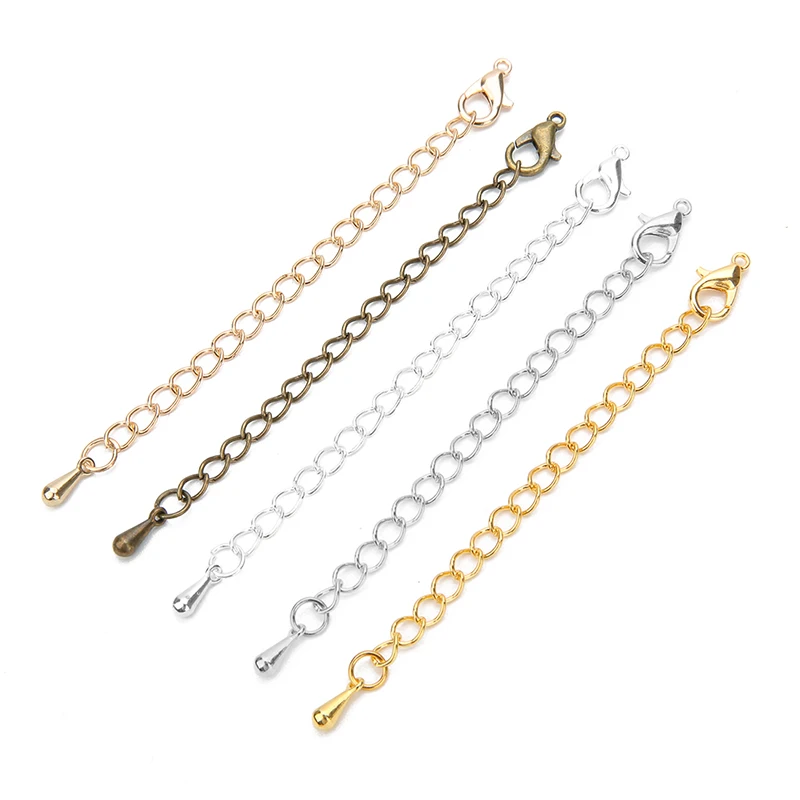 

20pcs/lot 50mm 70mm Length Necklace Extension Chain with Lobster Clasps for Bracelet Extended Chains Bulk for DIY Jewelry Making