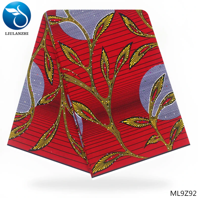 LIULANZHI african wax fabrics guaranteed quality ankara real fabric with rhinestones cotton batik ML9Z77-ML9Z94 | Дом и сад