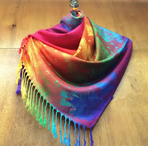 Оранжевые красочные новые модные пашмины кашемировые женские шарфы пейсли