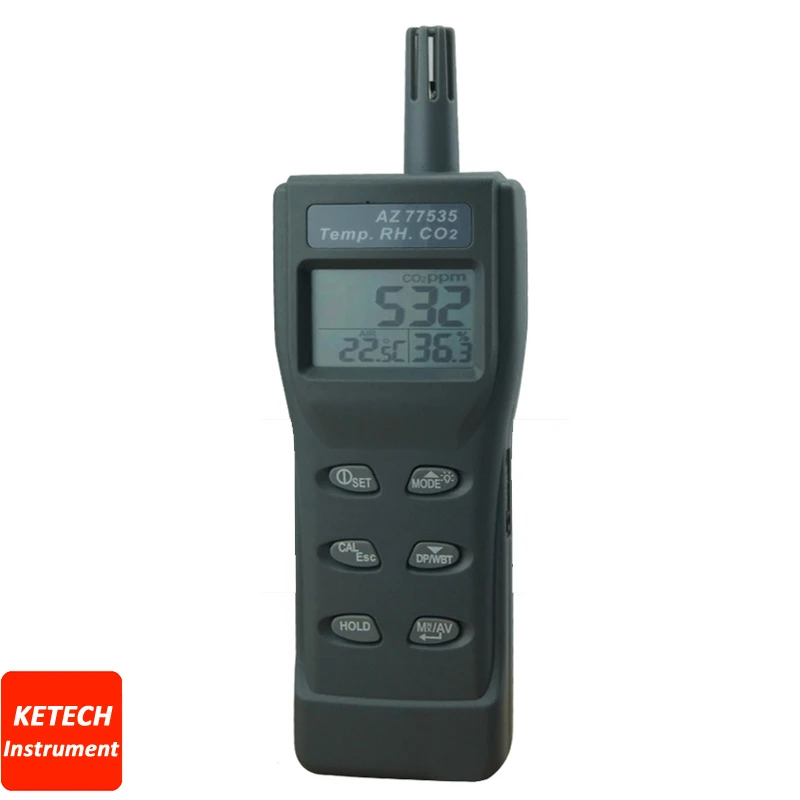 

AZ77535 Carbon Dioxide Detector CO2 Tester with Temperature and Humidity Points