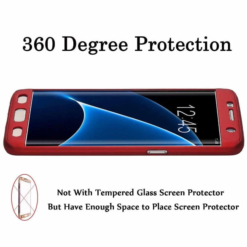 Защитный чехол на 360 градусов для Samsung Galaxy S8 + Plus S7 Edge S6 жесткие чехлы телефонов|case
