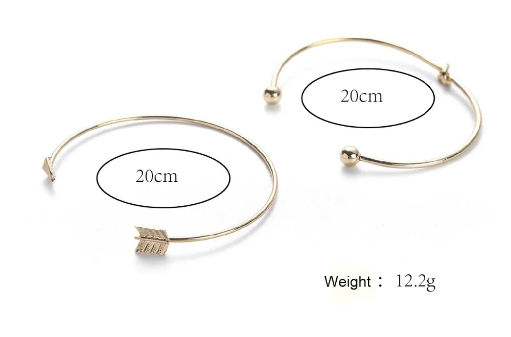 2 шт./компл. Классический Браслет-манжета с узлом для женщин золотой цвет Открытый