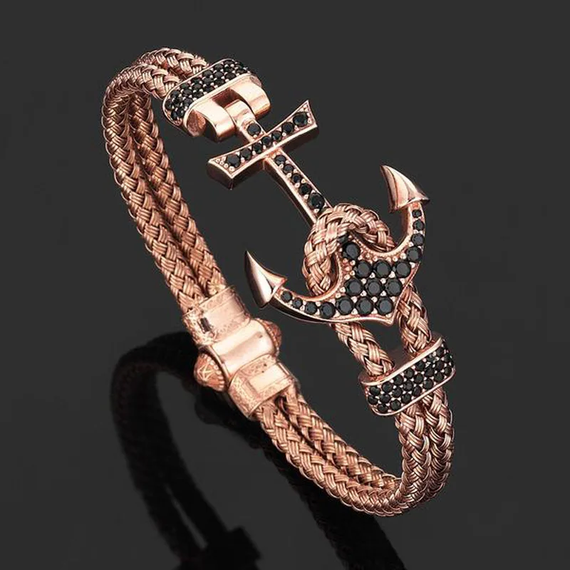 Дэвид Kabel специально Длина мужчин Обёрточная бумага Провода плетеный браслет 316L