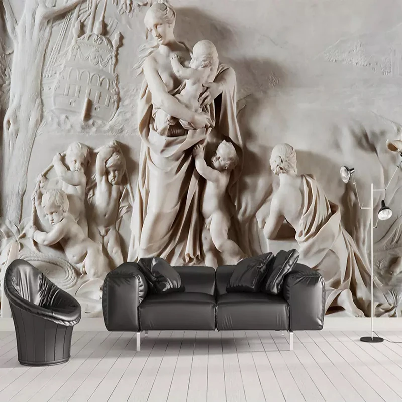 

Custom Photo Wallpaper 3D Stereoscopic Embossed Statue Background Wall Mural Living Room Sofa Bedroom TV Backdrop Wall Painting