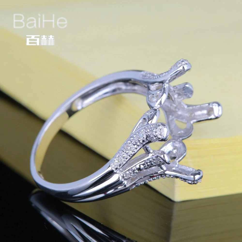 BAIHE солидное 14K белое золото изумруд помолвка для женщин Трендовое изысканное
