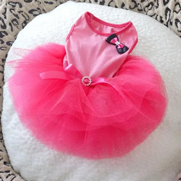 Pink Dog Cat Princess Tutu Dress Bow Bubble Pet Puppy Clothes Apparel Large NEW | Дом и сад