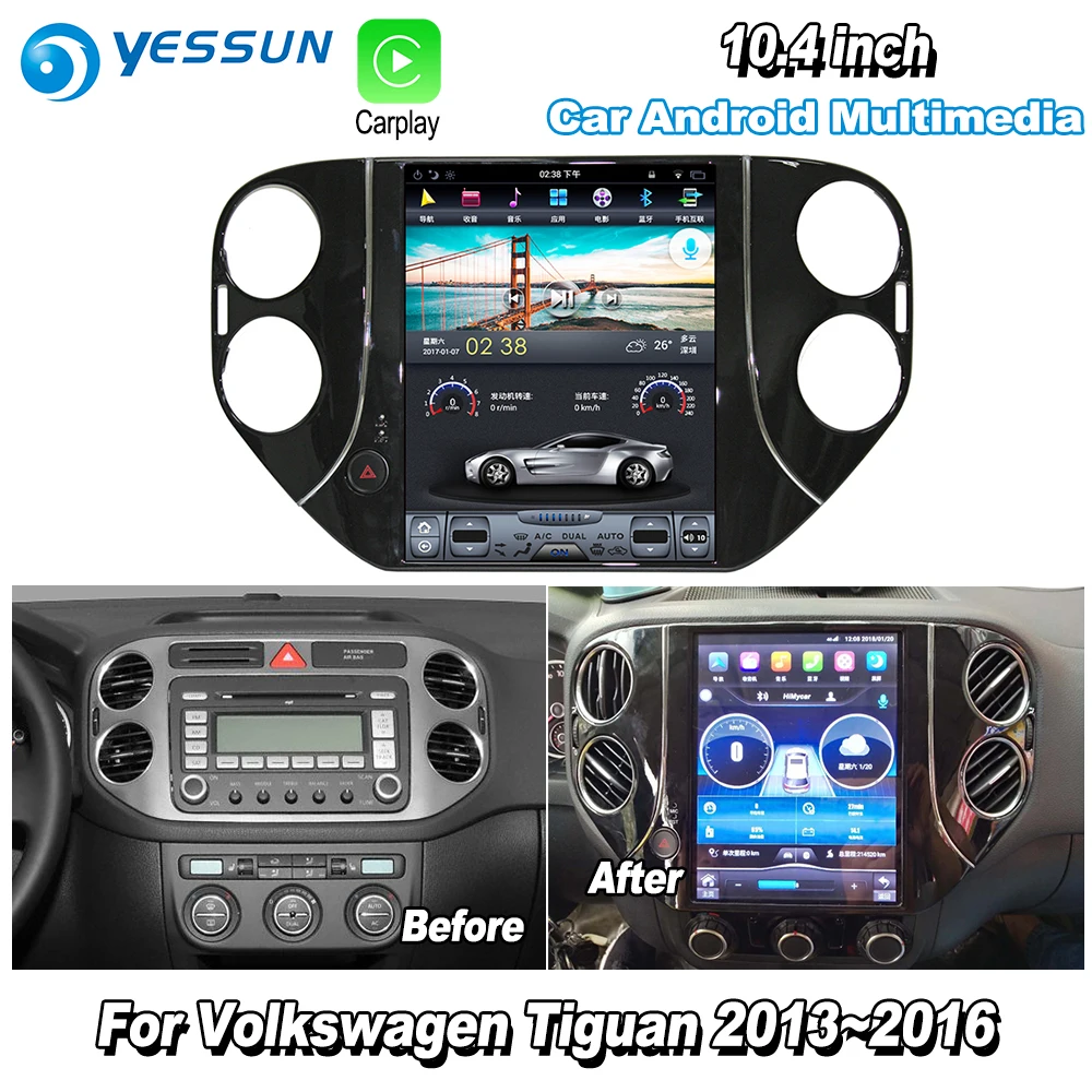 YESSUN 10,4 ''HD экран для Volkswagen Tiguan 2013~ автомобильный Android Carplay gps Navi карта карты навигационный плеер радио без CD DVD
