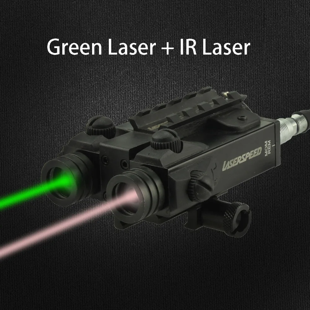 

Tactical Military Dual Beam 5mw Subzero Green Laser and Infrared Red Laser Combo Millitary Shockproof IR Laser With Tail Switch