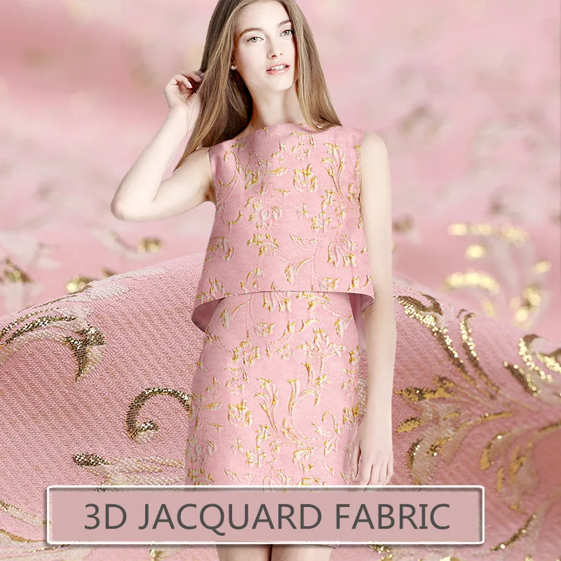 CF329 100*145 см Весенняя ткань для платья 3D бронзовая вышитая жаккардовая женский