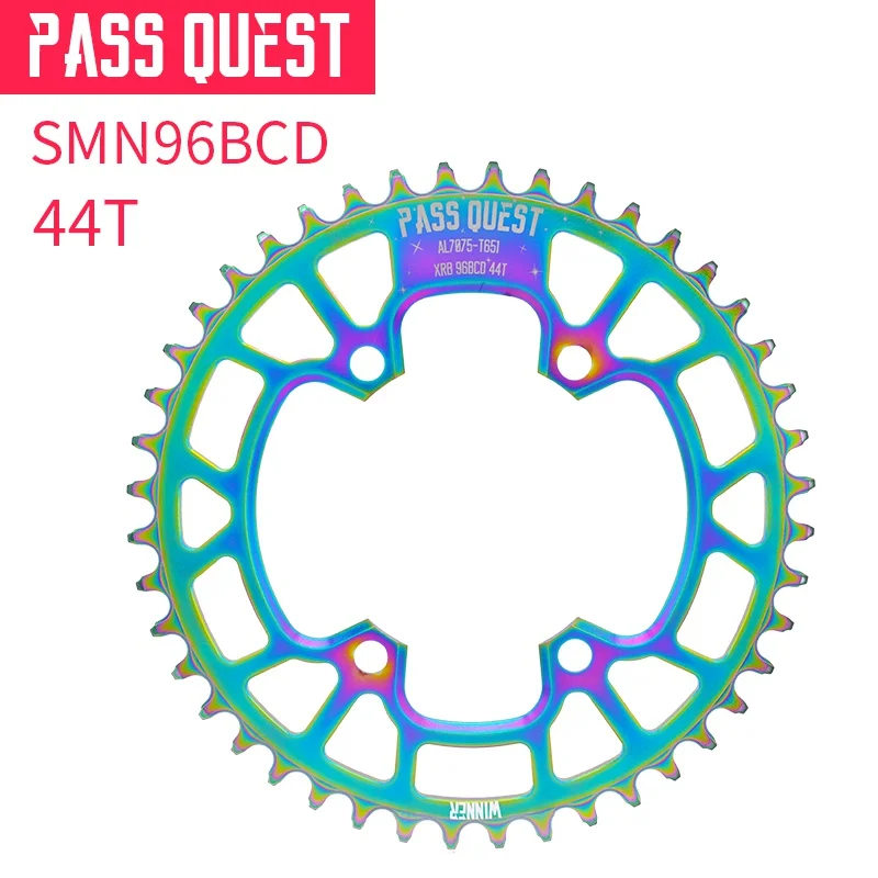 Pass Quest горная велосипедная круглая цепь 96BCD MTB велосипед шатун алюминиевая Звездочка титановое покрытие M7000/M8000/M9000 использование - Цвет: BCD96 44T