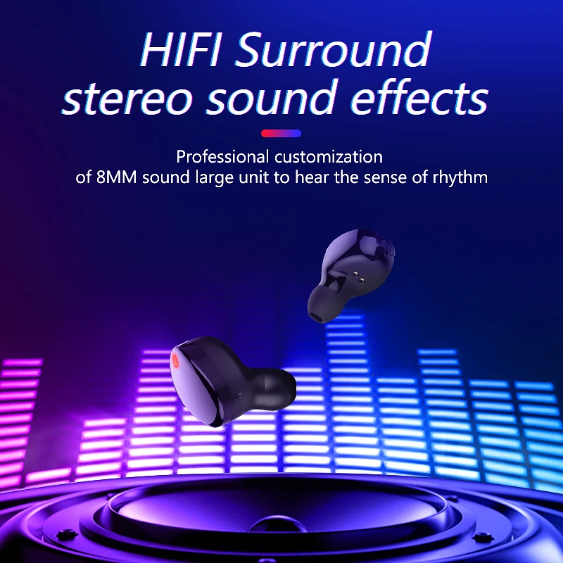 VVKing TWS беспроводные наушники Мини Bluetooth наушники бинауральная стереогарнитура поддержка микрофона HiFi мини спортивные наушники для бега