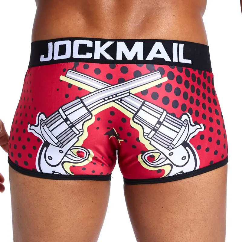 Трусы боксеры JOCKMAIL мужские с принтом пикантное нижнее белье заниженной талией