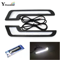 yituancar 2pcsset 2x72 chips 3140smd led car drl daytime running light styling dc12v auto driving front vehicle lamp with stick