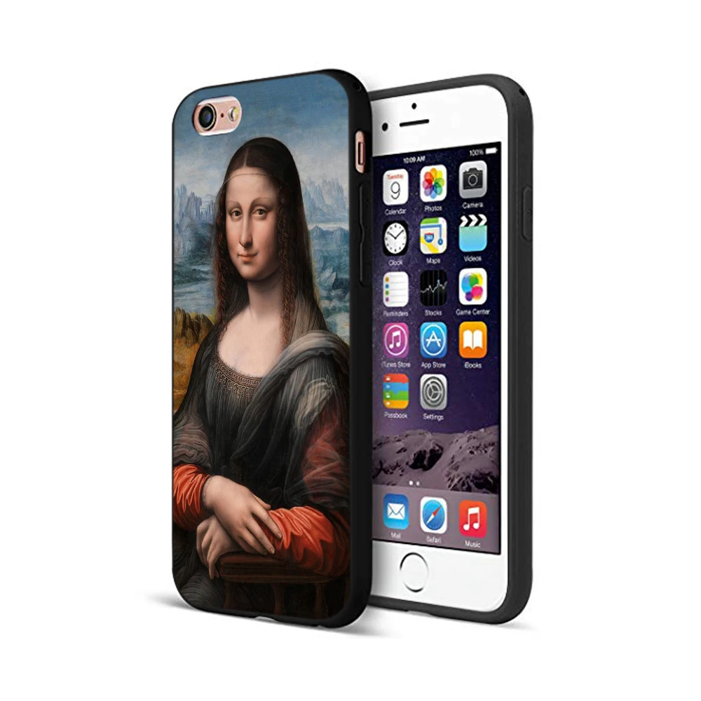 Черный чехол из ТПУ для iphone 5 5s se 6 6s 7 8 plus x 10 силиконовый XR XS 11 pro MAX Мона Лиза