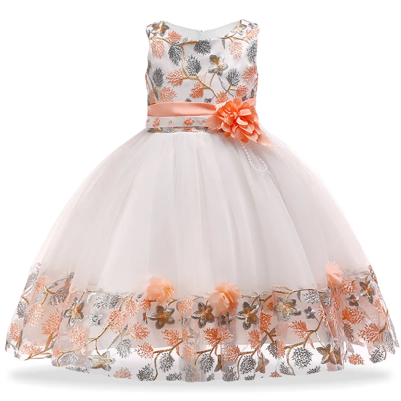 Vestido/свадебное платье с цветочным узором для девочек; праздничное платье для девочек; Детские платья для девочек на День рождения; элегантное платье принцессы; Детский костюм