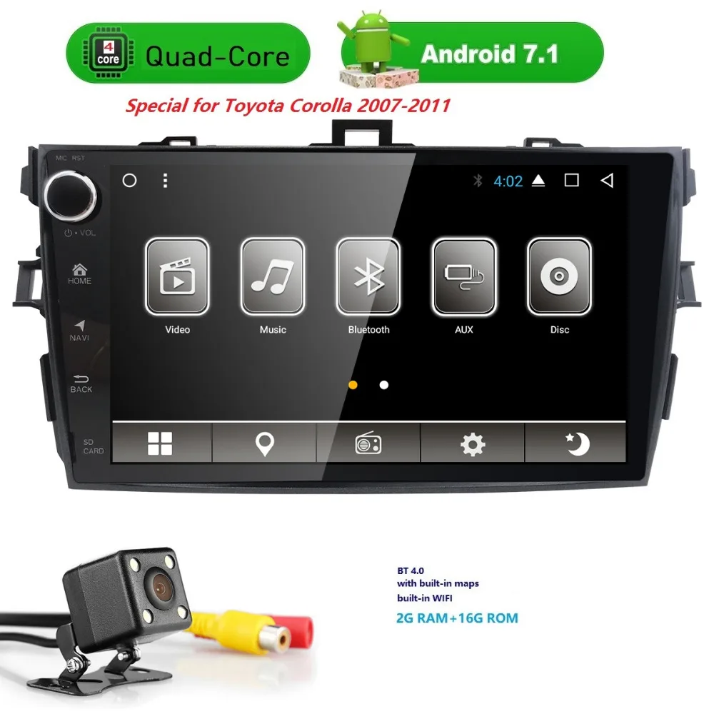 9 "2 Дин радио клейкие ленты регистраторы gps Android 7 1 автомобиль без DVD