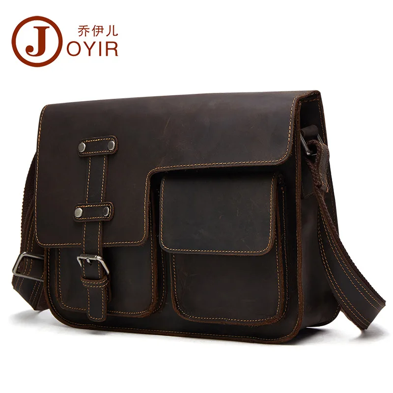 Сумка мессенджер мужская кожаная в стиле ретро 30 х25 см|leather bag|bag fbag fashion |