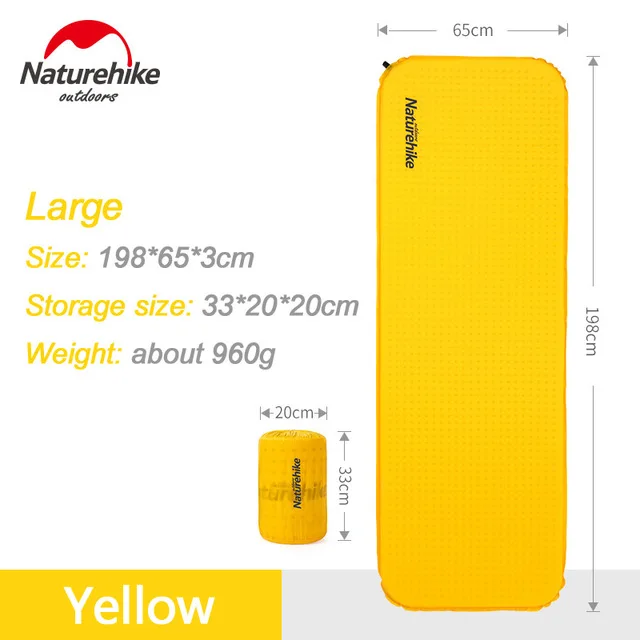 En-Lengthened Yellow Сверхлегкий наружный походный спальный коврик Самонадувающийся воздушный матрас влагостойкий коврик компактный надувной коврик для альпинизма - Цвет: En-Lengthened Yellow