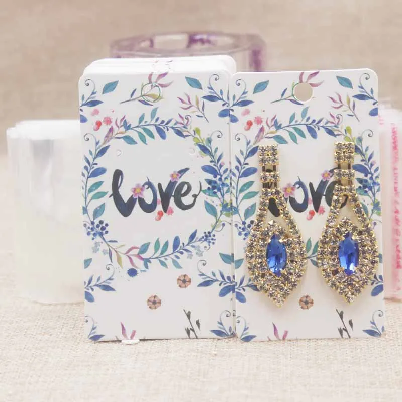 100card100bag as pic Мульти дизайн 5*9 см Упаковка для серег карты белый/крафт-марбель фон ювелирные изделия серьги карты спасибо серьги карты 100+ 100oppbag - Цвет: 100card100bag as pic