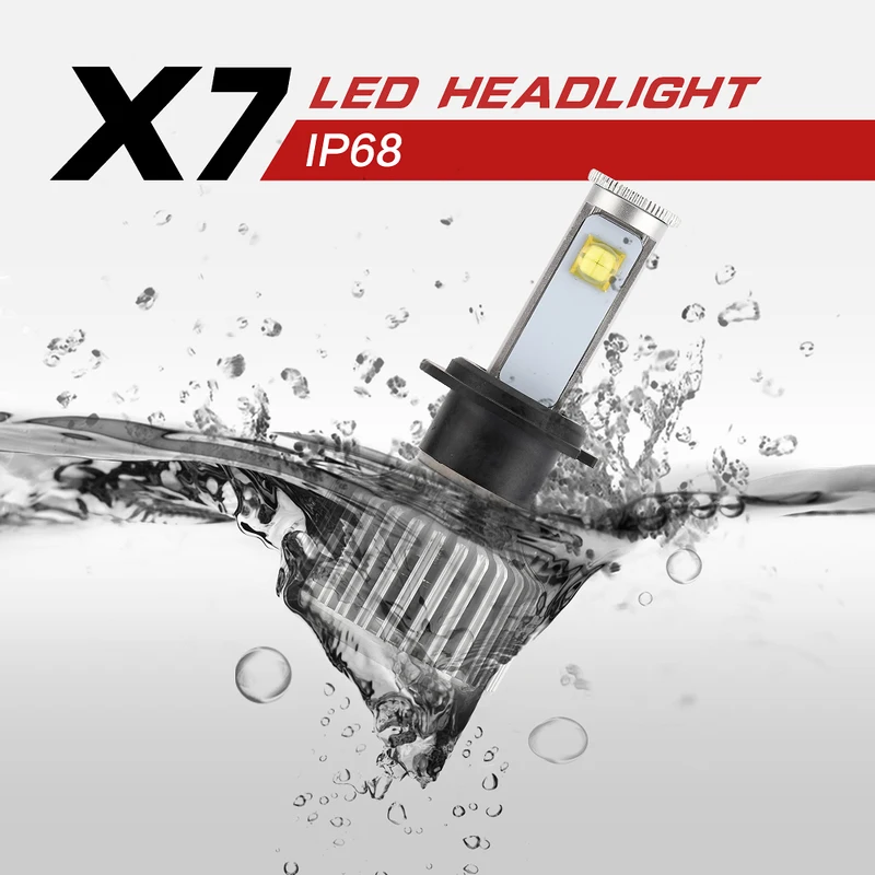 Сверхъяркая Автомобильная фара X7 s H7 LED H4 светодиодный H8/H9/H11 HB3/9005 HB4/9006