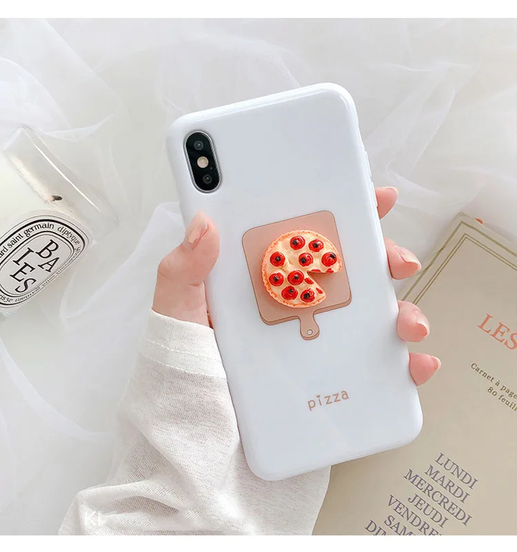 Pizza GlamPhone Чехол трехмерная пицца торт чехол для телефона для iPhone X XS Max XR Мягкий силиконовый чехол для iPhone 7 8 6 6s Plus чехол - Цвет: Pizza