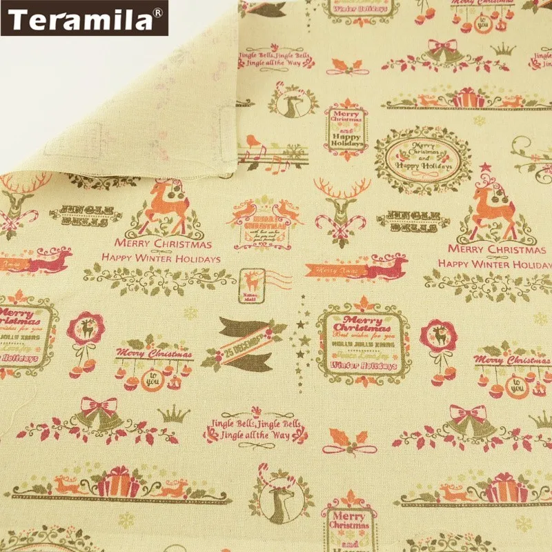 Женская льняная ткань с принтом мультяшного оленя популярная тканевая скатерть