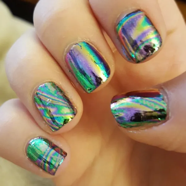 Набор стикеров для ногтей блестящее небо 4*16 см разные цвета самостоятельного