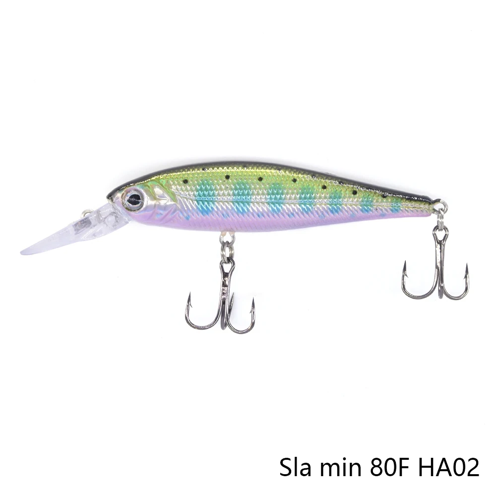 Sla min 80F HA02 MAKEBASS 3,15 дюймов/0,33 унций Гольян плавающие бионические жесткие приманки | искусственные рыболовные приманки воблеры рыболовные снасти для форели и т. Д - Цвет: Sla min 80F HA02