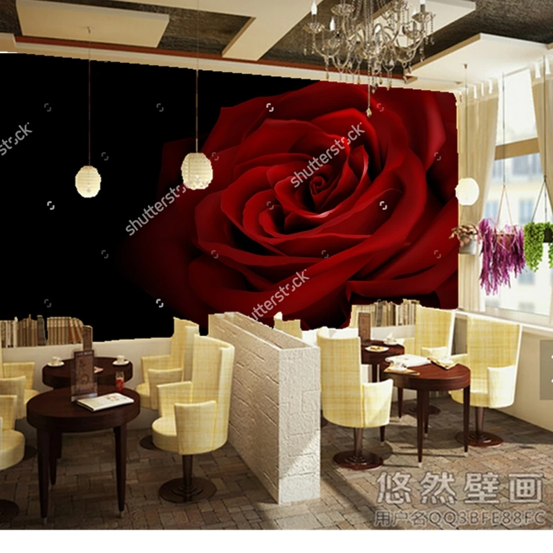 Современные обои на заказ красная роза 3D фотообои для гостиной телевизора