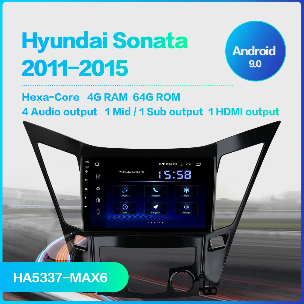 Dasaita " Дисплей Авто Android 9,0 автомобильный стерео для hyundai Sonata 2011 2012 2013 стерео радио 1 Din gps Navi
