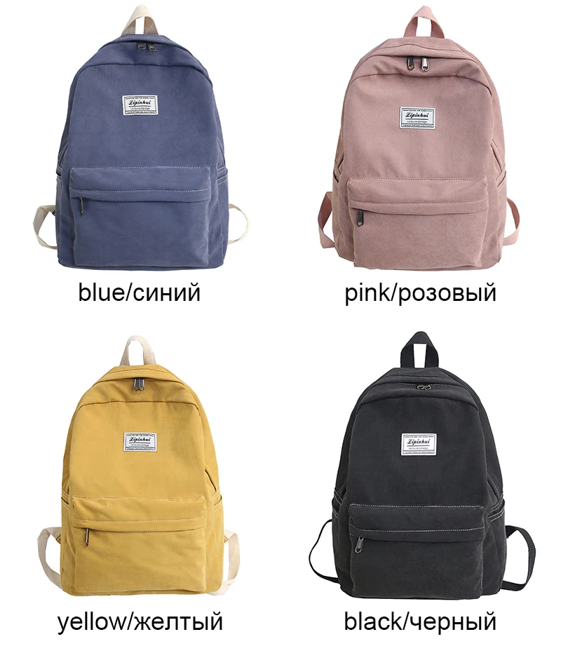 Cute Student Cotton Fabric Backpack Women School Bags For Teenage Girls Harajuku Backpacks Ladies Kawaii Luxury Female Book Bag