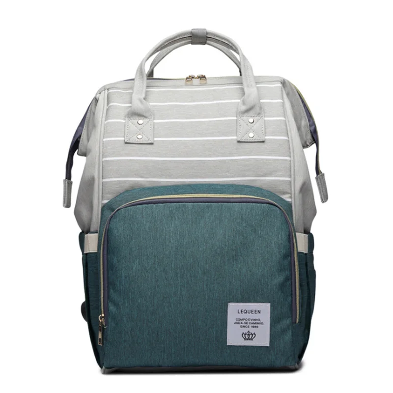 Gray Green Lequeen bebek детские сумки для мам Большой Вместительный рюкзак для мам детские вещи оптом детская сумка - Цвет: Gray Green