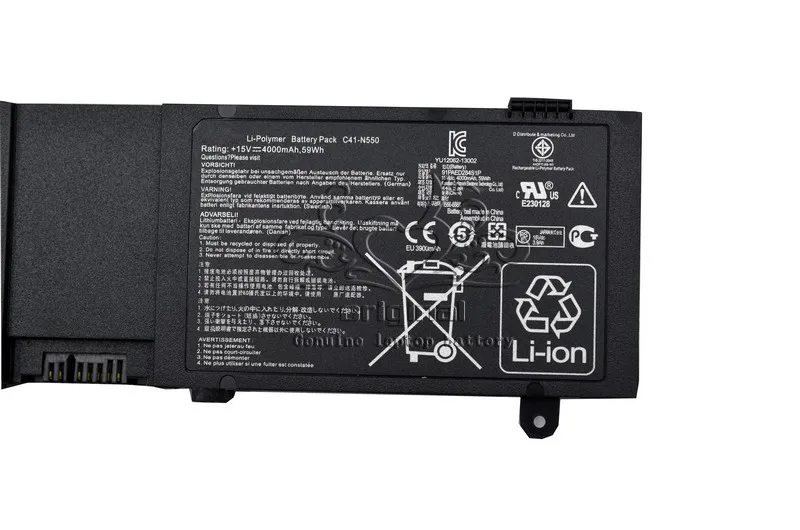 JIGU новый оригинальный высококачественный Аккумулятор для ноутбука ASUS C41-N550 N550
