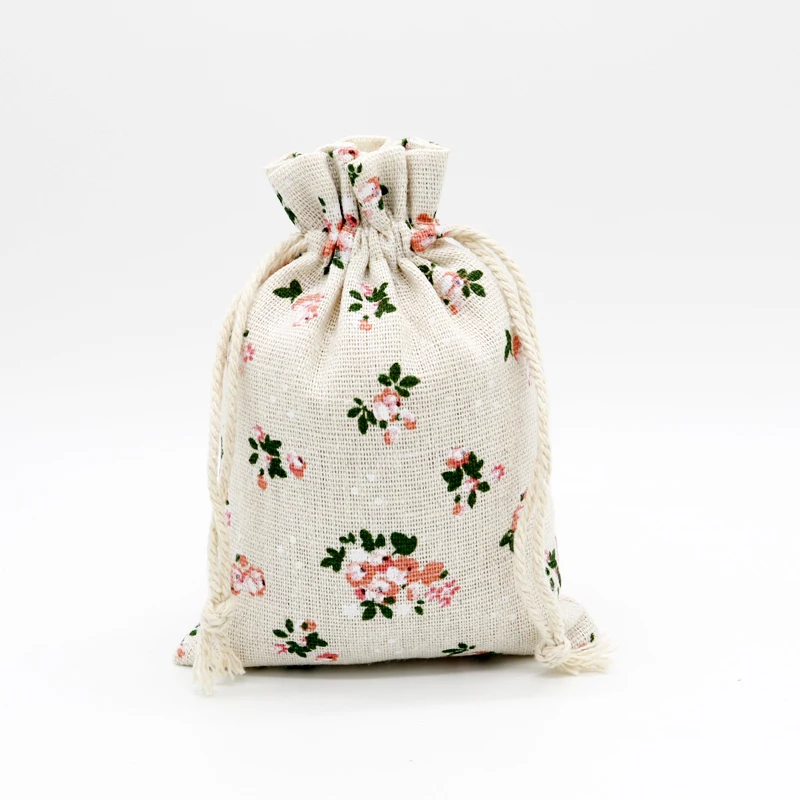 5Pcs/Lot Small Cotton Bags 10x14cm Party Favor Linen Drawstring Gift Bag Pouches Nice Charms Bracelet Jewelry Packaging | Украшения и