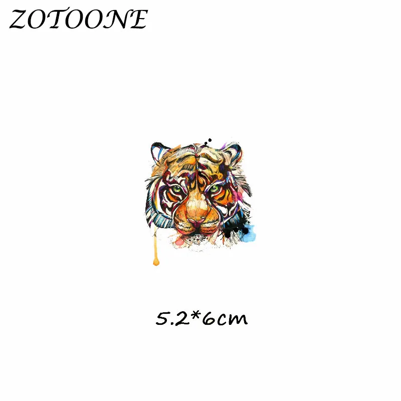 ZOTOONE железные нашивки для одежды акварельные с тигром Аппликация из бисера